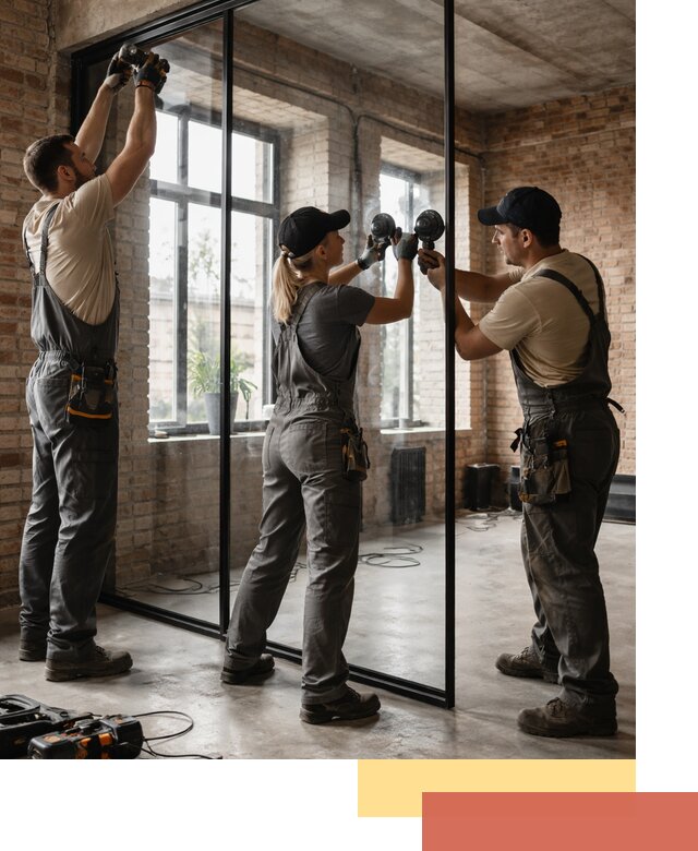 Стеклянные перегородки лофт — изготовление и монтаж в Сланцах