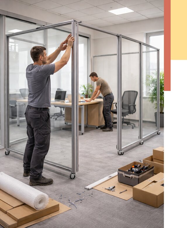 Мобильные офисные перегородки в Сланцах от 12915 руб. — установка под ключ | ОТДЕЛОЧНИК-Слы