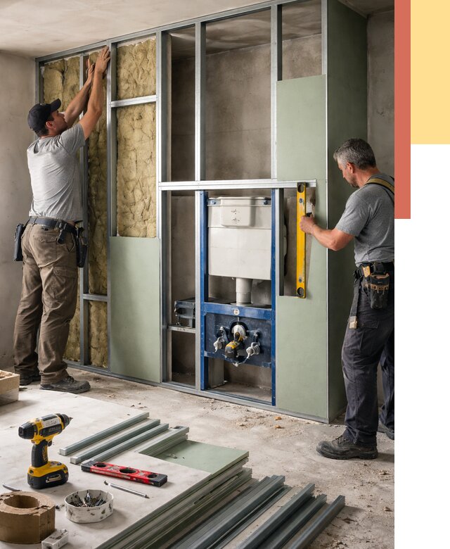 Установка сантехнических перегородок в Сланцах от 8782 руб. | ОТДЕЛОЧНИК-Слы