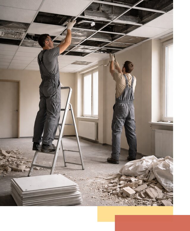 Демонтаж потолков Армстронг профессионально в Сланцах