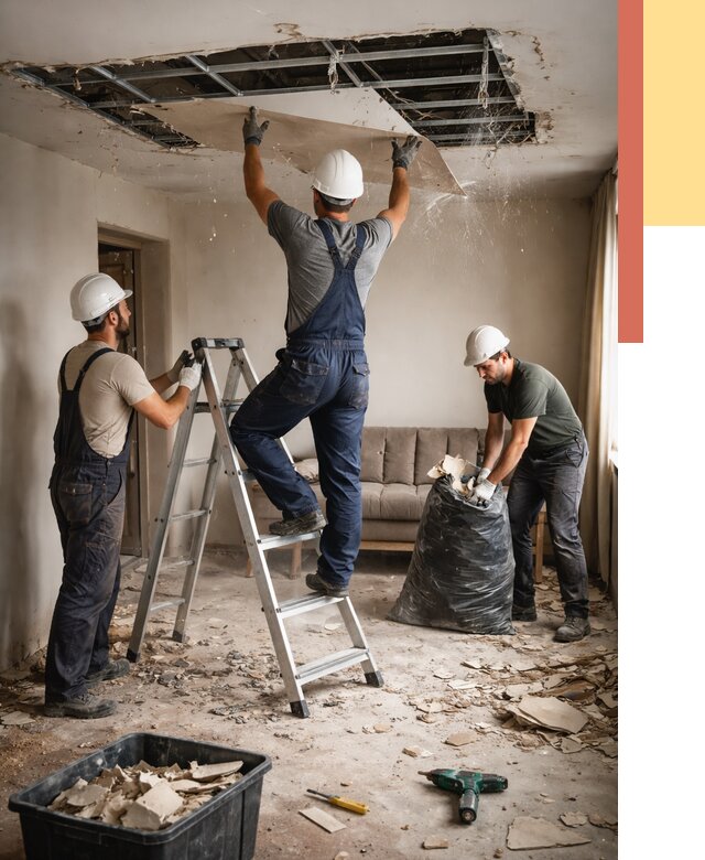 Демонтаж гипсокартонного потолка в Сланцах от 434 руб. за м2 — ОТДЕЛОЧНИК-Слы