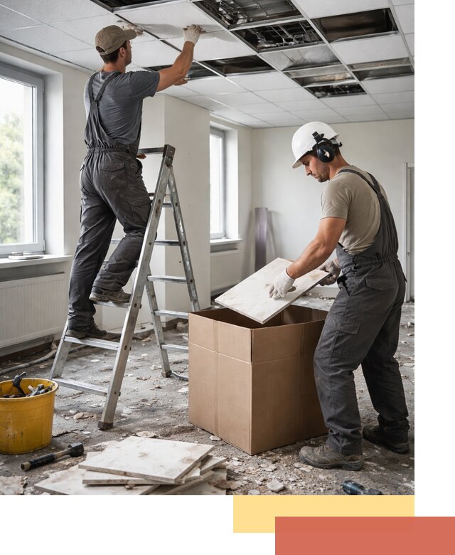 Демонтаж потолочной плитки в Сланцах быстро и аккуратно