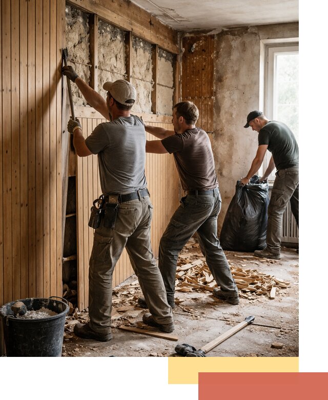 Демонтаж вагонки и вывоз материалов в Сланцах