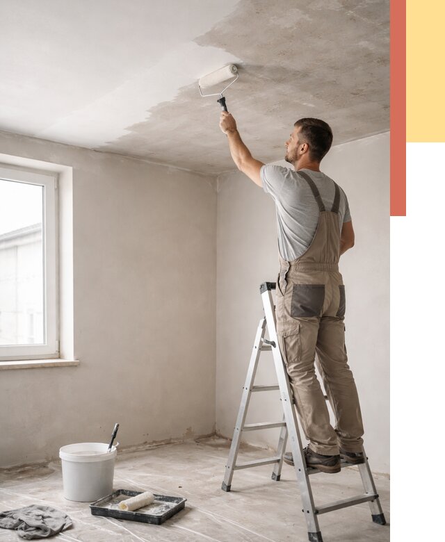 Грунтовка потолка в Сланцах от 2583 руб. — быстро и недорого | ОТДЕЛОЧНИК-Слы