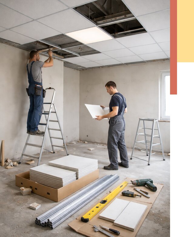 Монтаж потолка армстронг в Сланцах от 4649 руб/м2 — быстрая установка под ключ | ОТДЕЛОЧНИК-Слы