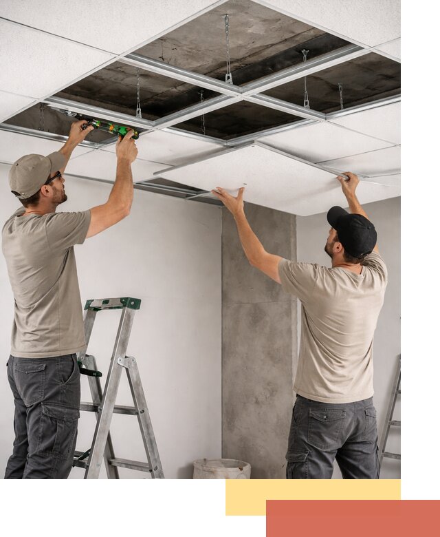 Монтаж потолка Армстронг под ключ в Сланцах