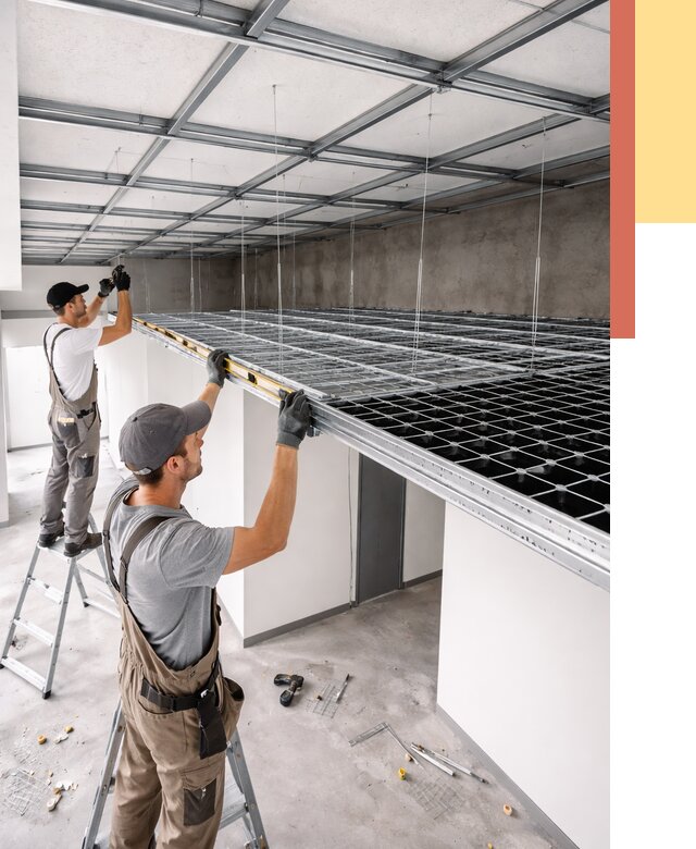 Монтаж потолка грильято в Сланцах от 465 руб./м² — быстрая сборка под ключ | ОТДЕЛОЧНИК-Слы