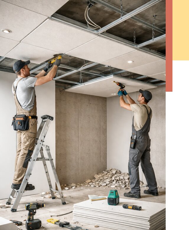 Монтаж акустического потолка в Сланцах от 6716 руб/м2 — быстро и недорого | ОТДЕЛОЧНИК-Слы