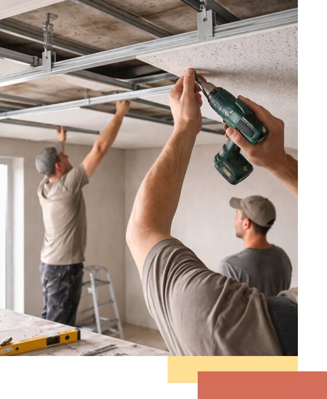 Монтаж акустического потолка в Сланцах под ключ