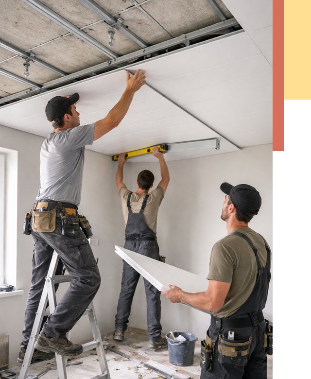 Монтаж потолка из ПВХ панелей в Сланцах от 3616 руб./м2 — быстро и недорого | ОТДЕЛОЧНИК-Слы