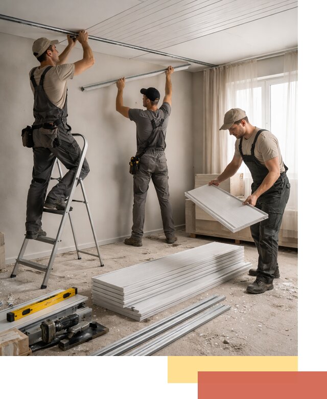 Монтаж потолка из ПВХ панелей в Сланцах оперативно и качественно