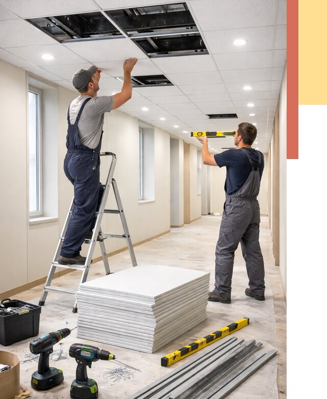 Ремонт потолка Армстронг в Сланцах от 4649 руб. — быстро и недорого | ОТДЕЛОЧНИК-Слы