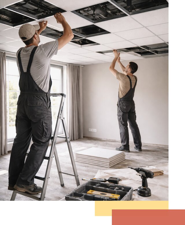 Замена плит подвесного потолка в Сланцах быстро и качественно