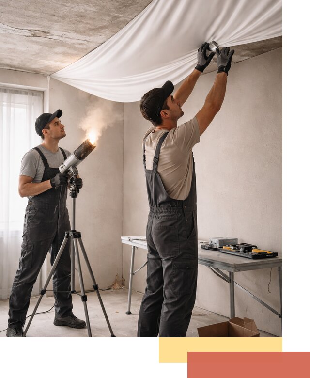 Установка натяжного потолка под ключ в Сланцах