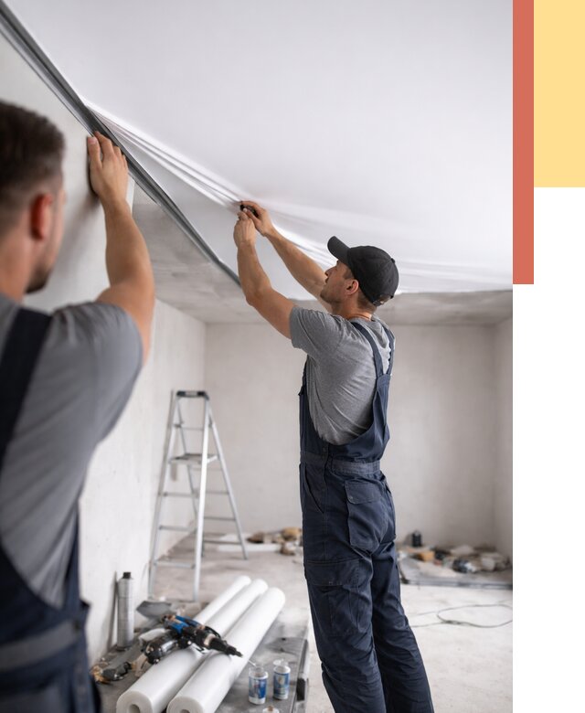 Монтаж матового натяжного потолка в Сланцах от 4649 руб./м² — быстро и недорого | ОТДЕЛОЧНИК-Слы