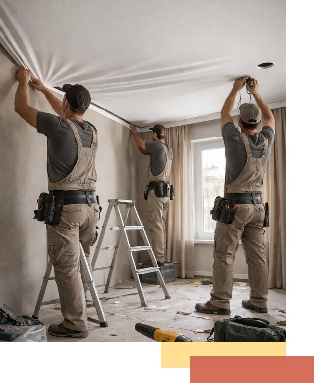 Монтаж матового натяжного потолка в Сланцах качественно и быстро