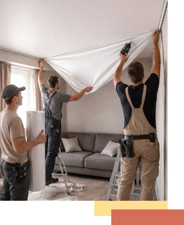 Монтаж сатинового натяжного потолка в Сланцах качественно и быстро