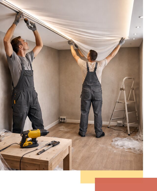 Монтаж натяжного потолка с подсветкой в Сланцах цена и сроки