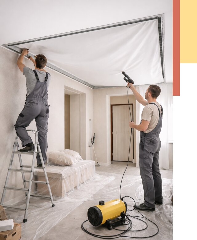 Монтаж натяжного потолка в прихожей в Сланцах от 2738 руб. под ключ | ОТДЕЛОЧНИК-Слы