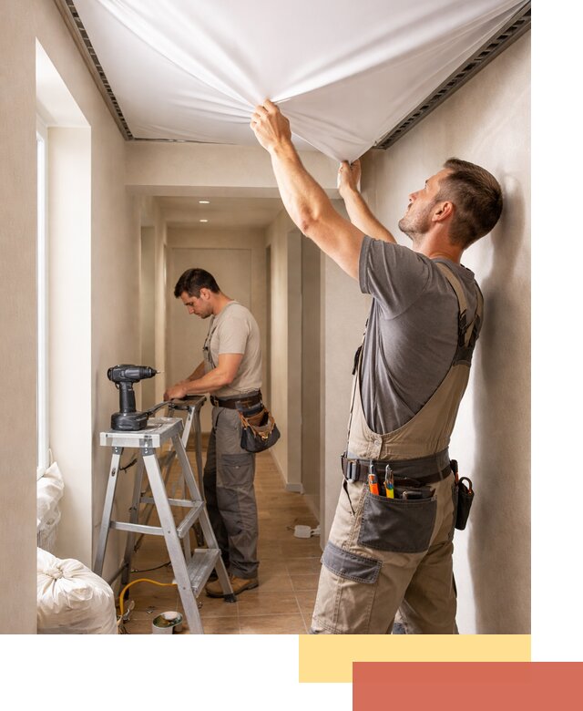 Монтаж натяжного потолка в прихожей в Сланцах