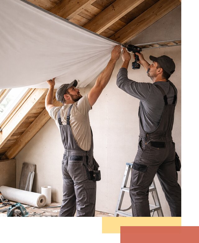 Монтаж натяжного потолка в мансарде в Сланцах