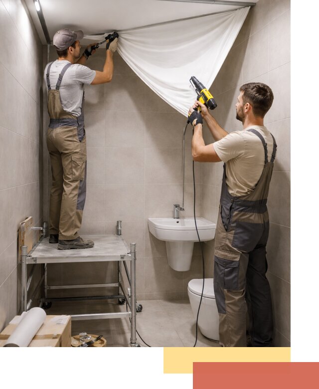 Монтаж натяжного потолка в санузле в Сланцах