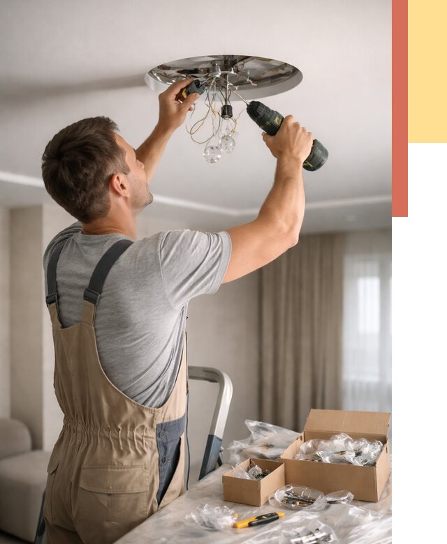 Установка люстры в натяжной потолок в Сланцах от 1240 руб. | Быстро и недорого — ОТДЕЛОЧНИК-Слы