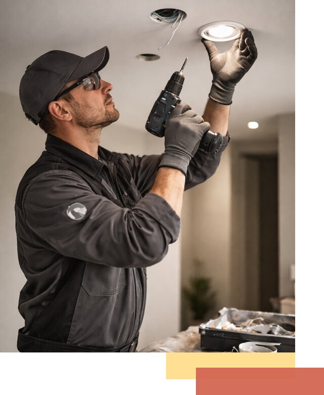 Установка точечных светильников в натяжной потолок в Сланцах