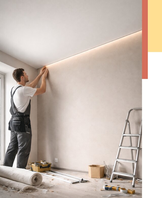 Теневые натяжные потолки в Сланцах от 8472 руб. под ключ | ОТДЕЛОЧНИК-Слы