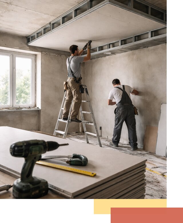 Двухуровневый потолок из гипсокартона в Сланцах