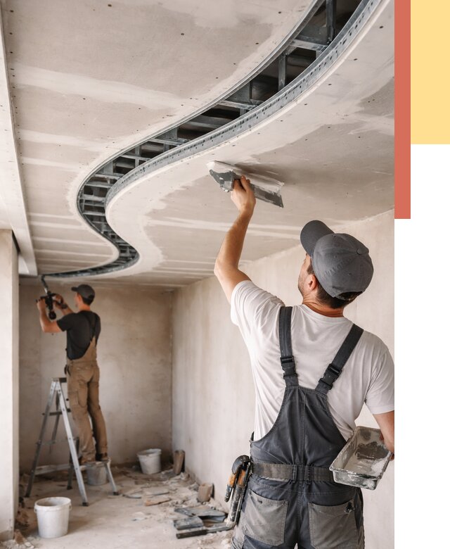 Криволинейный потолок из гипсокартона в Сланцах от 2170 руб./м2 | ОТДЕЛОЧНИК-Слы