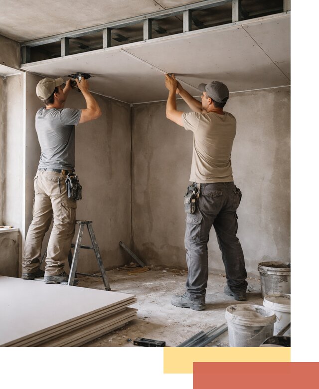 Короб из гипсокартона на потолке под ключ в Сланцах