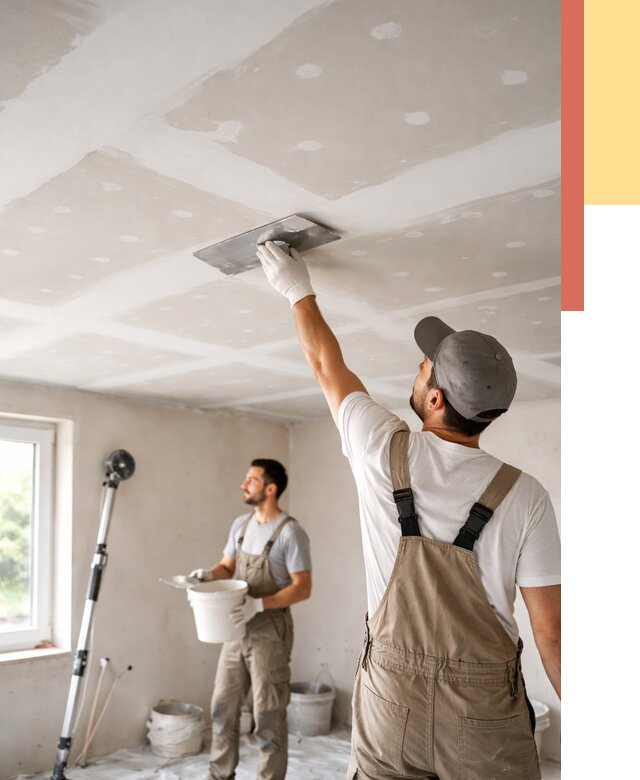 Шпаклевка потолка из гипсокартона в Сланцах от 3306 руб./м2 — услуги под ключ | ОТДЕЛОЧНИК-Слы