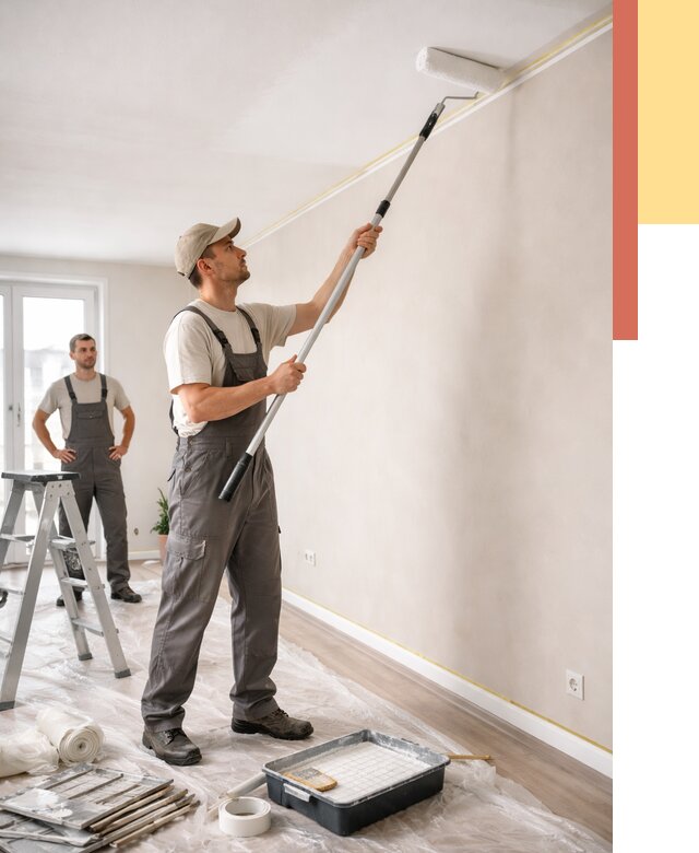 Покраска потолка из гипсокартона в Сланцах от 4649 руб./м2 — услуги под ключ | ОТДЕЛОЧНИК-Слы