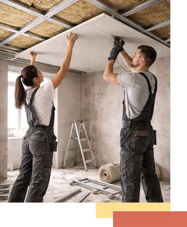 Звукоизоляция потолка из ГКЛ в Сланцах профессионально и надежно