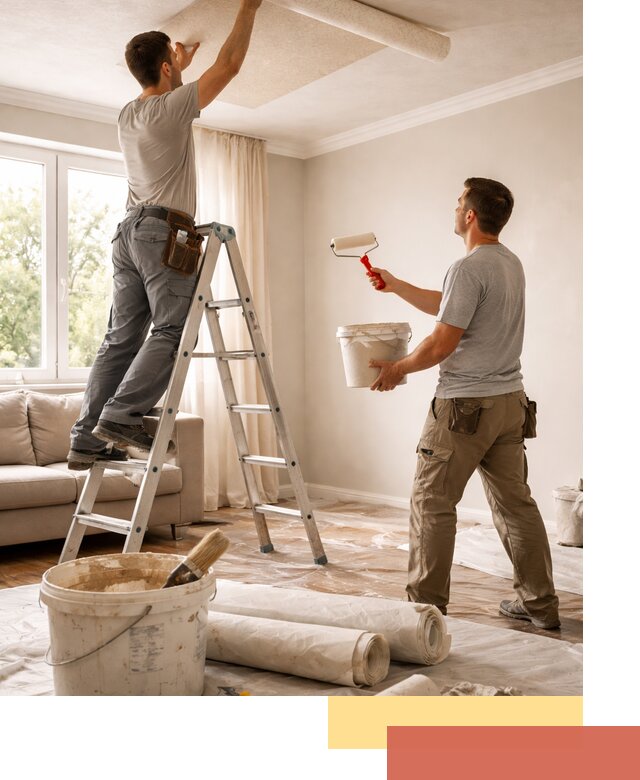 Поклейка обоев на потолок в Сланцах — качественно и быстро