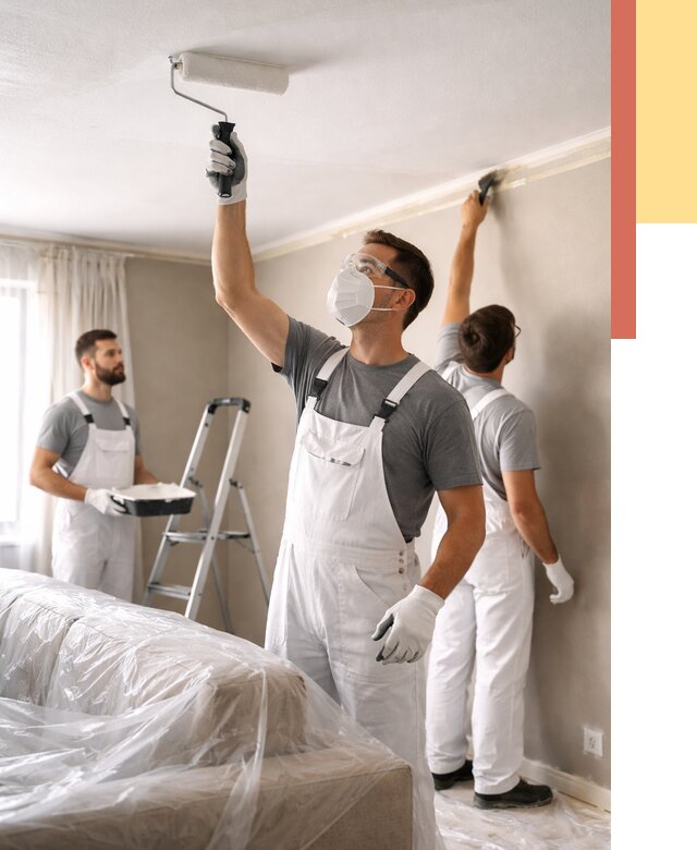 Покраска потолка водоэмельсионной краской в Сланцах от 2273 руб/м² — услуги под ключ | ОТДЕЛОЧНИК-Слы