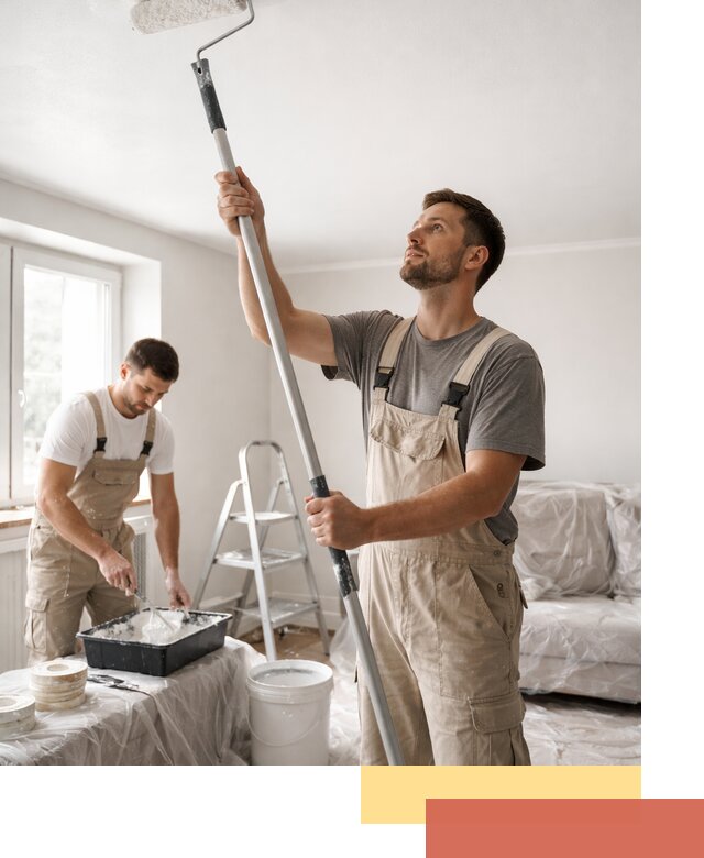 Покраска потолка водоэмульсионной краской в Сланцах