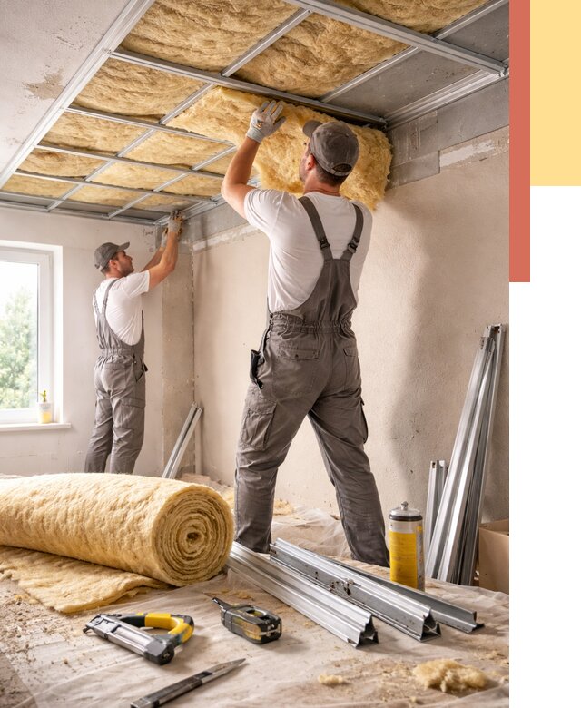 Утепление потолка в Сланцах от 7439 руб/м2 — недорого, быстро, под ключ | ОТДЕЛОЧНИК-Слы