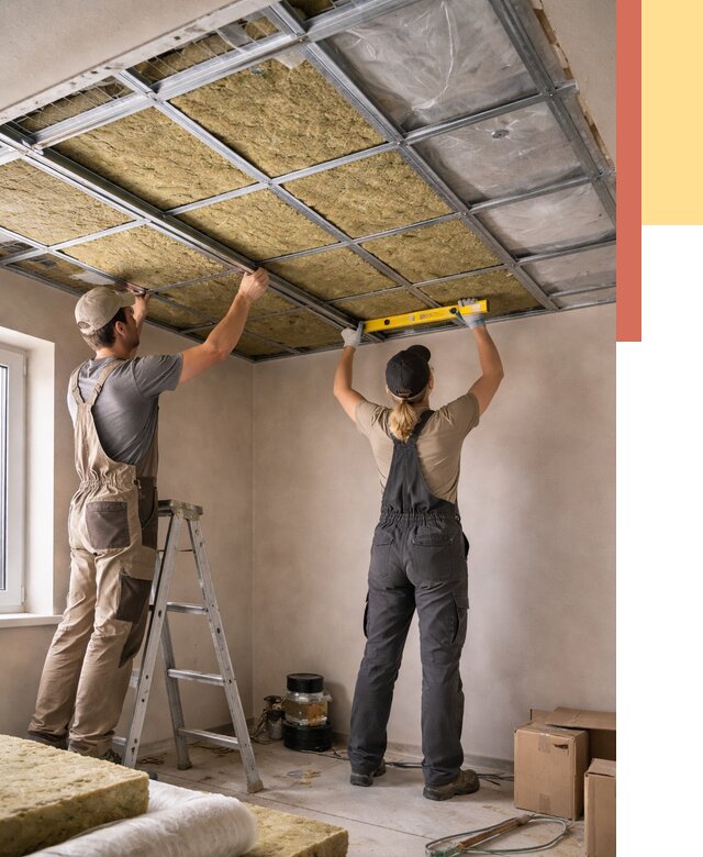 Шумоизоляция потолка в Сланцах от 1292 руб. под ключ — услуги ОТДЕЛОЧНИК-Слы